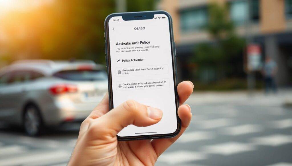 активация полиса ОСАГО в приложении